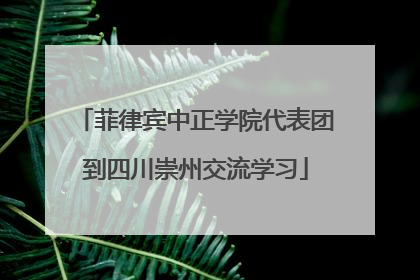 菲律宾中正学院代表团到四川崇州交流学习