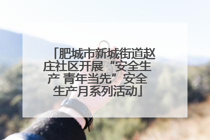肥城市新城街道赵庄社区开展“安全生产 青年当先”安全生产月系列活动