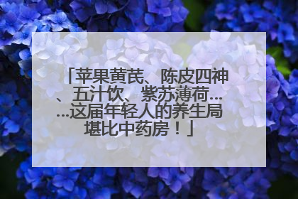 苹果黄芪、陈皮四神、五汁饮、紫苏薄荷……这届年轻人的养生局堪比中药房！