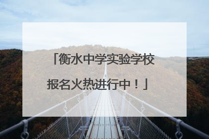 衡水中学实验学校报名火热进行中！