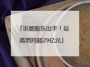 重要股东出手！最高增持超29亿元