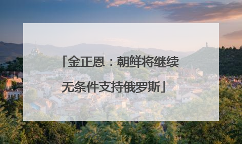 金正恩：朝鲜将继续无条件支持俄罗斯