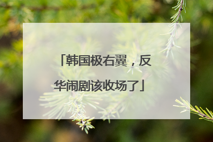 韩国极右翼，反华闹剧该收场了