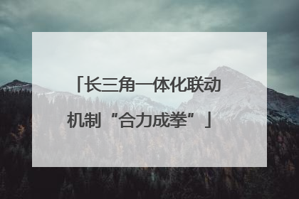 长三角一体化联动机制“合力成拳”