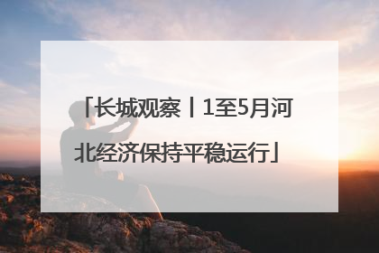 长城观察丨1至5月河北经济保持平稳运行