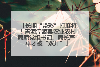 长期“带彩”打麻将！青海湟源县农业农村局原党组书记、局长严卓才被“双开”