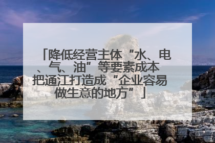降低经营主体“水、电、气、油”等要素成本 把通江打造成“企业容易做生意的地方”