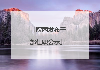 陕西发布干部任职公示