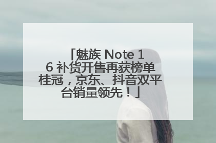 魅族 Note 16 补货开售再获榜单桂冠，京东、抖音双平台销量领先！