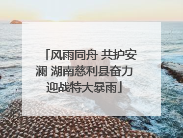 风雨同舟 共护安澜 湖南慈利县奋力迎战特大暴雨