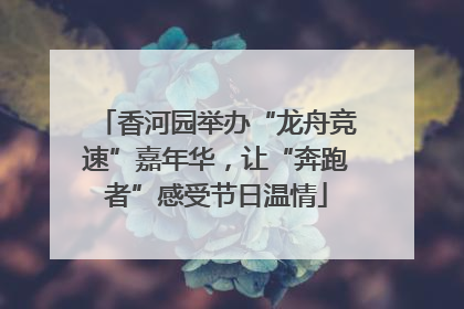 香河园举办“龙舟竞速”嘉年华，让“奔跑者”感受节日温情