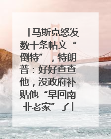 马斯克怒发数十条帖文“倒特”，特朗普：好好查查他，没政府补贴他“早回南非老家”了