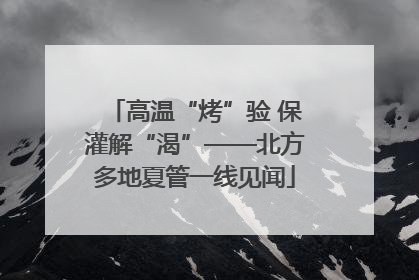高温“烤”验 保灌解“渴”——北方多地夏管一线见闻