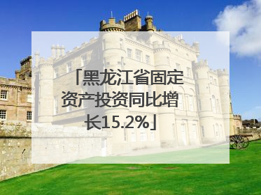 黑龙江省固定资产投资同比增长15.2%