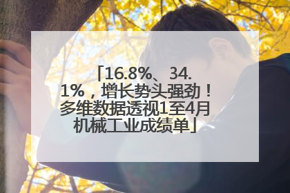 16.8%、34.1%，增长势头强劲！多维数据透视1至4月机械工业成绩单