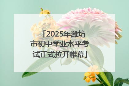 2025年潍坊市初中学业水平考试正式拉开帷幕
