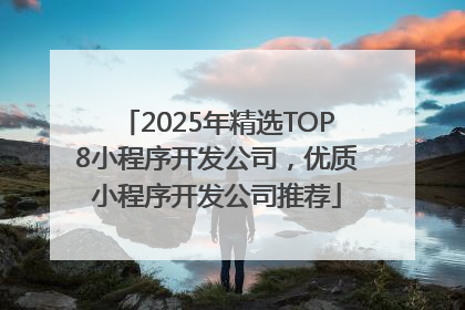 2025年精选TOP8小程序开发公司，优质小程序开发公司推荐