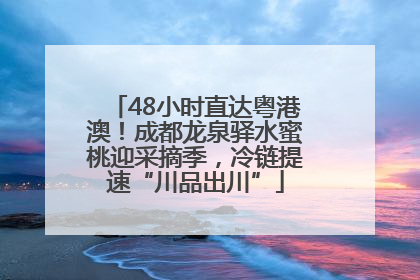 48小时直达粤港澳！成都龙泉驿水蜜桃迎采摘季，冷链提速“川品出川”